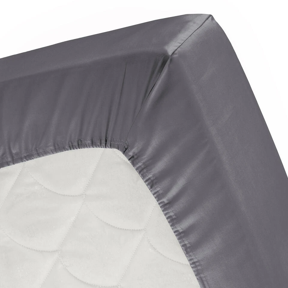 Cinderella Sundays - Hoeslaken (tot 25 Cm) - Satijn - 100x200 Cm - Anthracite 4 Cinderella Sundays - Hoeslaken (tot 25 Cm) - Satijn - 100x200 Cm - Anthracite - Afbeelding 2