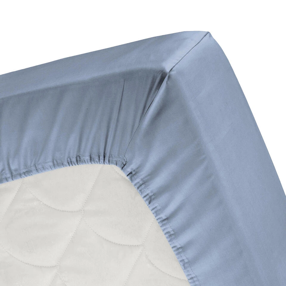 Cinderella Hoeslaken - Tot 35cm Matrasdikte - Katoen - 90x200 Cm - Saffier 4 Cinderella Hoeslaken - Tot 35cm Matrasdikte - Katoen - 90x200 Cm - Saffier - Afbeelding 2