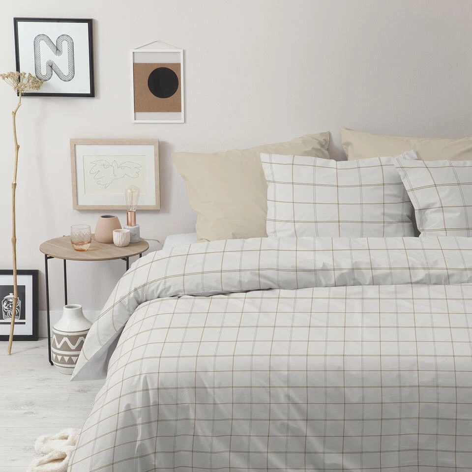 Cinderella Dekbedovertrek Gridde - Katoen - 200x200/220 Cm - Off White 4 Cinderella Dekbedovertrek Gridde - Katoen - 200x200/220 Cm - Off White - Afbeelding 2