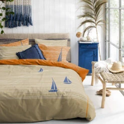 Cinderella Dekbedovertrek Boats - Katoen - 240x200/220 Cm - Burned Orange 9 Cinderella Dekbedovertrek Boats - Katoen - 240x200/220 Cm - Burned Orange -Cinderella Sales Store 1000035046 0103