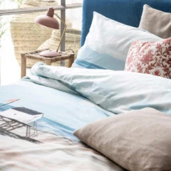 Cinderella Dekbedovertrek Ameland - Satijn - 240x200/220 Cm - Blue -Cinderella Sales Store 1000035188 0102