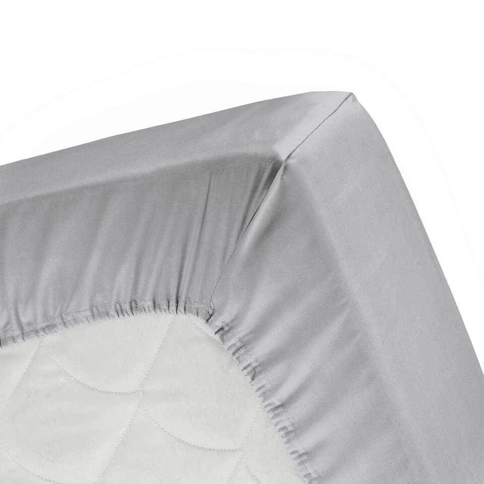 Cinderella Hoeslaken - Tot 25cm Matrasdikte - Jersey - 80/90x200 Cm - Lichtgrijs 4 Cinderella Hoeslaken - Tot 25cm Matrasdikte - Jersey - 80/90x200 Cm - Lichtgrijs - Afbeelding 2