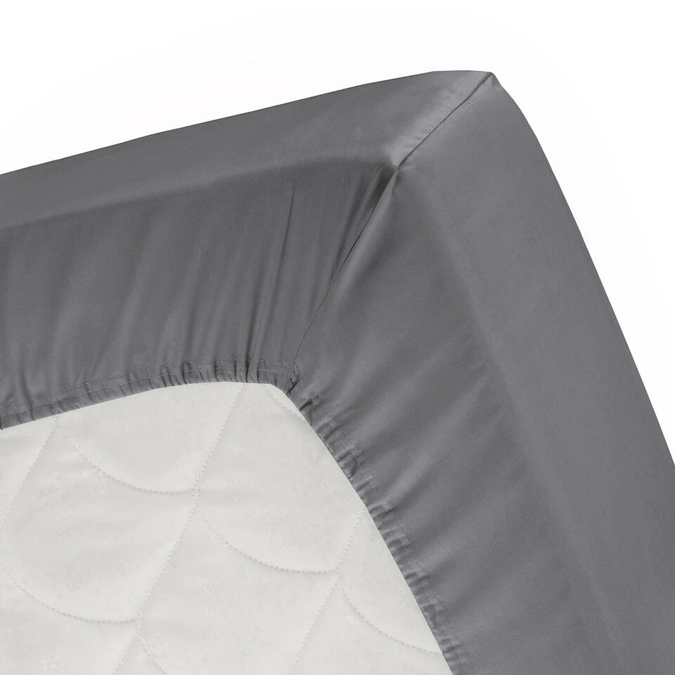 Cinderella Hoeslaken - Tot 25cm Matrasdikte - Jersey - 180x200 Cm - Antraciet 4 Cinderella Hoeslaken - Tot 25cm Matrasdikte - Jersey - 180x200 Cm - Antraciet - Afbeelding 2