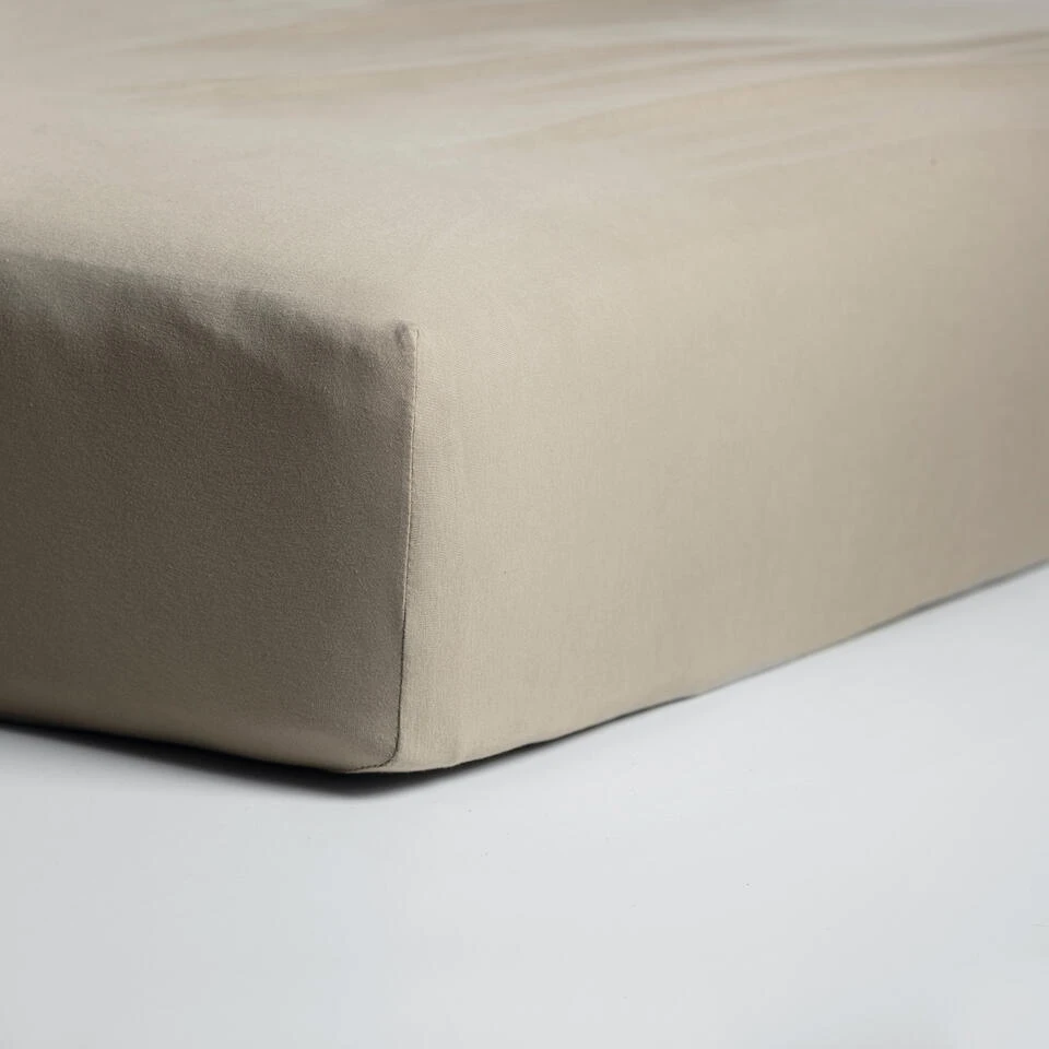 Cinderella Hoeslaken - Tot 25cm Matrasdikte - Jersey - 80/90x200 Cm - Taupe 6 Cinderella Hoeslaken - Tot 25cm Matrasdikte - Jersey - 80/90x200 Cm - Taupe - Afbeelding 4