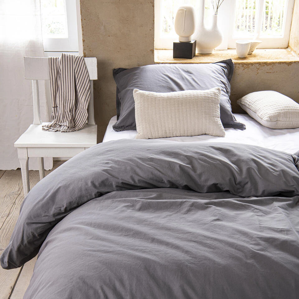 Cinderella Dekbedovertrek Moon - Katoen - 140x200/220 Cm - Anthracite 4 Cinderella Dekbedovertrek Moon - Katoen - 140x200/220 Cm - Anthracite - Afbeelding 2