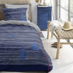 Cinderella Dekbedovertrek Boats - Katoen - 140x200/220 Cm - Deep Blue -Cinderella Sales Store 1000042982 0102