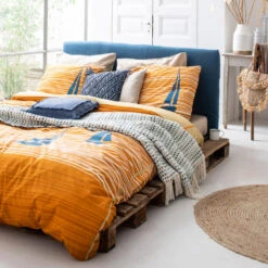 Cinderella Dekbedovertrek Boats - Katoen - 200x200/220 Cm - Burned Orange -Cinderella Sales Store 1000042985 0102