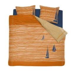 Cinderella Dekbedovertrek Boats - Katoen - 200x200/220 Cm - Burned Orange